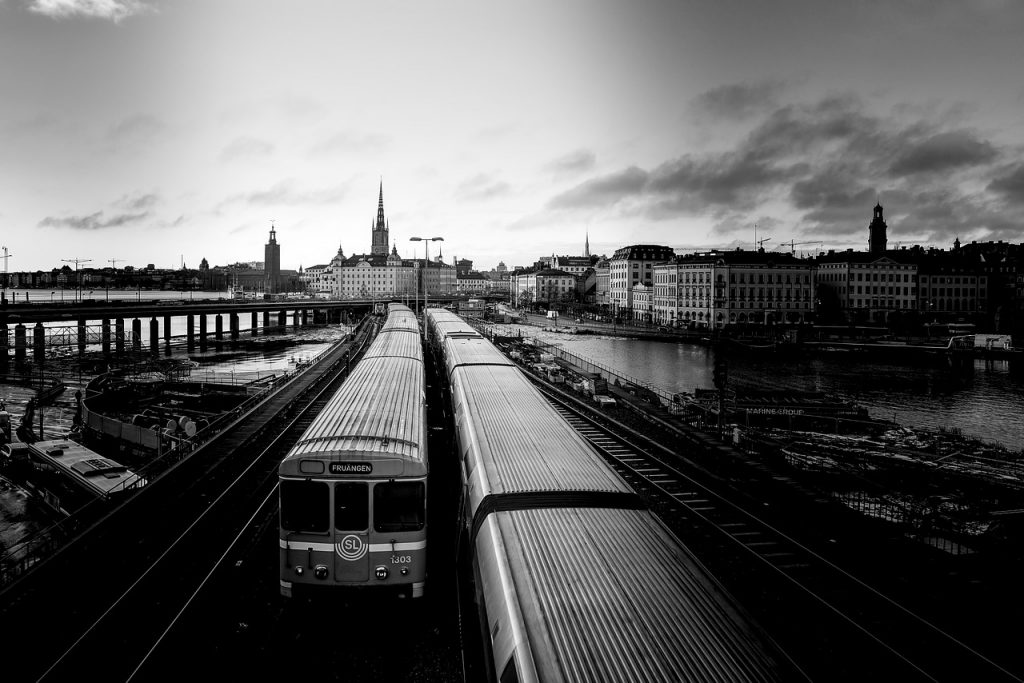 treinen op treinstation